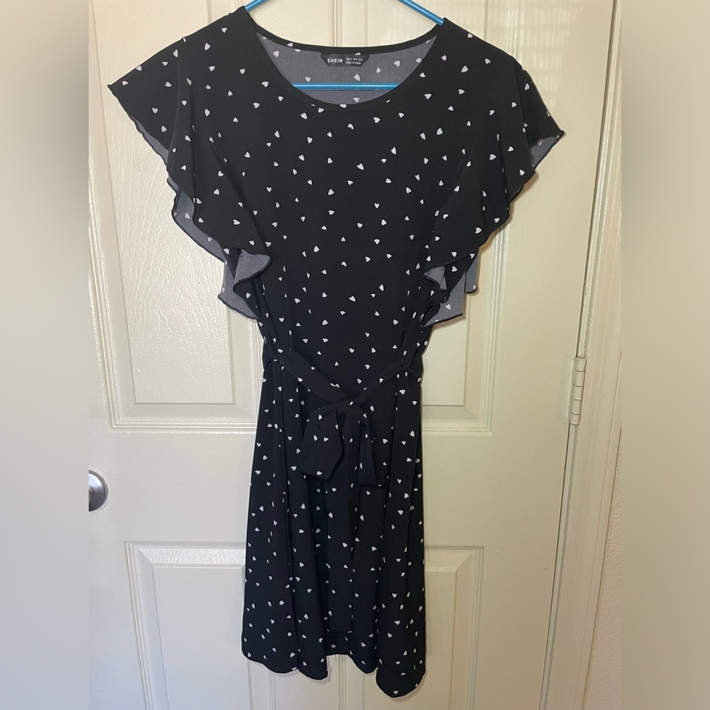 Shein dress Ruffle cap sleeve with belt